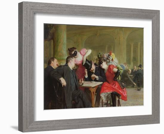 Le Carnival a L'hotel Ferraille, 1901 (Oil on Canvas)-Remy Cogghe-Framed Giclee Print