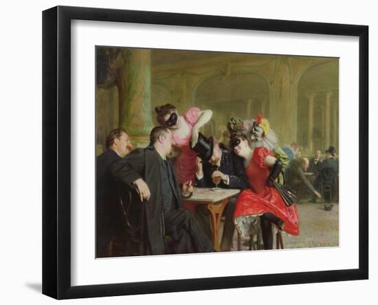 Le Carnival a L'hotel Ferraille, 1901 (Oil on Canvas)-Remy Cogghe-Framed Giclee Print