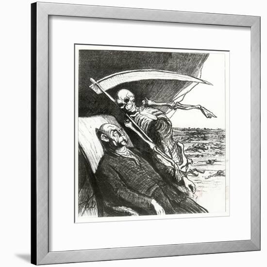 Le Cauchemar De Bismarck: La Mort: 'Merci', Bismarck's Nightmare, 1870-Honore Daumier-Framed Giclee Print