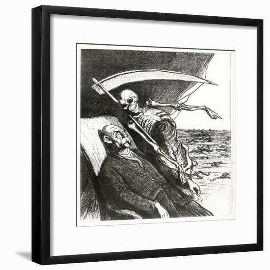 Le Cauchemar De Bismarck: La Mort: 'Merci', Bismarck's Nightmare, 1870-Honore Daumier-Framed Giclee Print