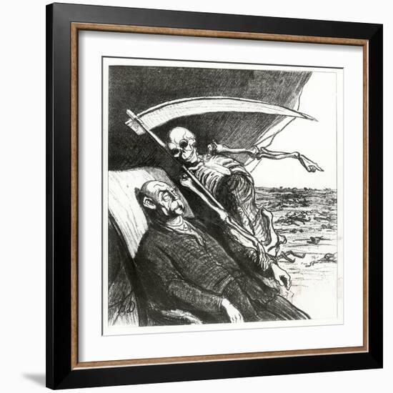 Le Cauchemar De Bismarck: La Mort: 'Merci', Bismarck's Nightmare, 1870-Honore Daumier-Framed Giclee Print