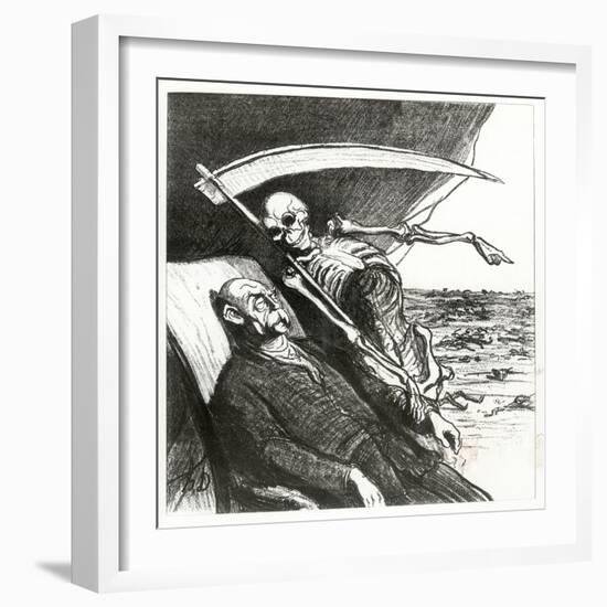 Le Cauchemar De Bismarck: La Mort: 'Merci', Bismarck's Nightmare, 1870-Honore Daumier-Framed Giclee Print