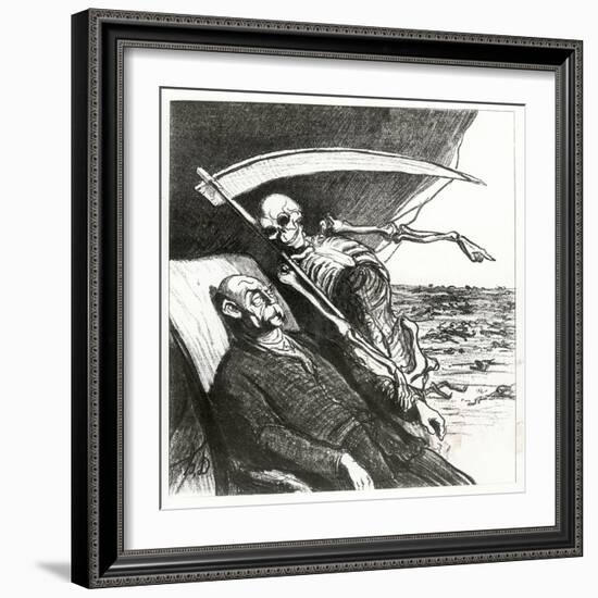 Le Cauchemar De Bismarck: La Mort: 'Merci', Bismarck's Nightmare, 1870-Honore Daumier-Framed Giclee Print