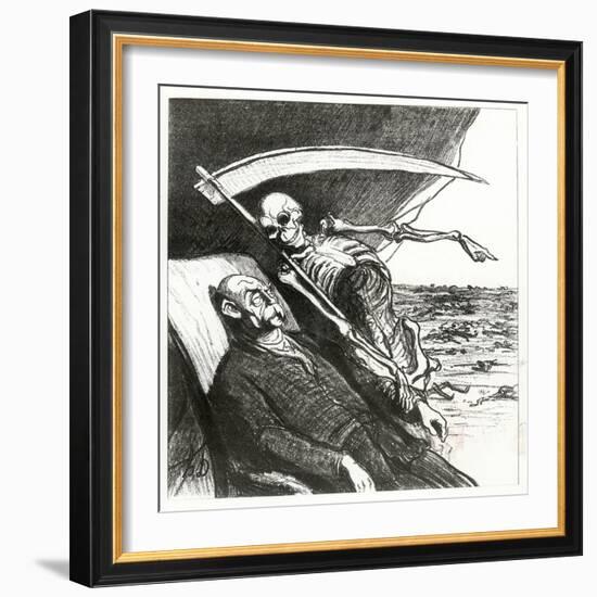 Le Cauchemar De Bismarck: La Mort: 'Merci', Bismarck's Nightmare, 1870-Honore Daumier-Framed Giclee Print