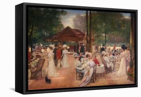 Le Cercle de l'Ile de Puteaux (au centre, Madame Gervex, vêtue de bleu en face du vicomte de Janzé-Henri Gervex-Framed Premier Image Canvas