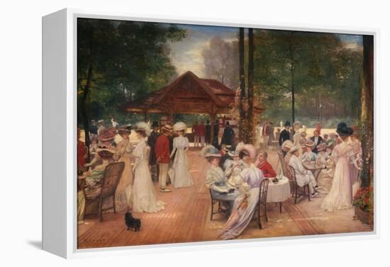 Le Cercle de l'Ile de Puteaux (au centre, Madame Gervex, vêtue de bleu en face du vicomte de Janzé-Henri Gervex-Framed Premier Image Canvas