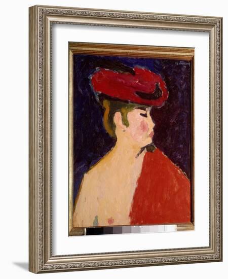 Le Chale Rouge Painting by Alexei Von Javlensky (Alexi Von Jawlensky, Alexej Von Javlenski) (1864-1-Alexej Von Jawlensky-Framed Giclee Print