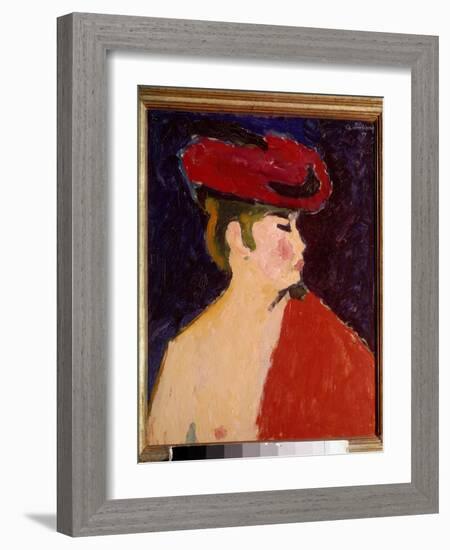 Le Chale Rouge Painting by Alexei Von Javlensky (Alexi Von Jawlensky, Alexej Von Javlenski) (1864-1-Alexej Von Jawlensky-Framed Giclee Print