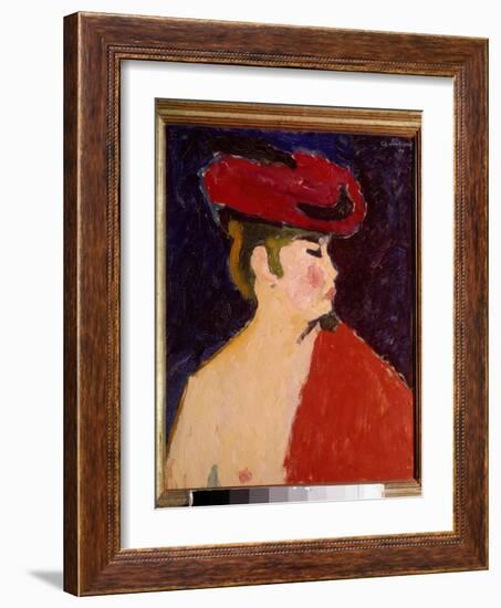 Le Chale Rouge Painting by Alexei Von Javlensky (Alexi Von Jawlensky, Alexej Von Javlenski) (1864-1-Alexej Von Jawlensky-Framed Giclee Print