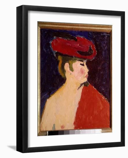 Le Chale Rouge Painting by Alexei Von Javlensky (Alexi Von Jawlensky, Alexej Von Javlenski) (1864-1-Alexej Von Jawlensky-Framed Giclee Print