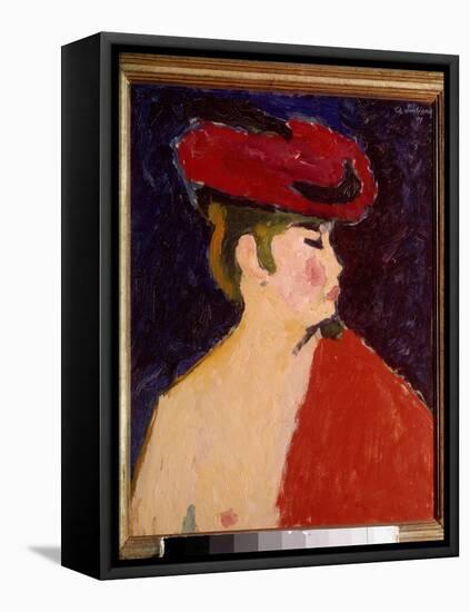 Le Chale Rouge Painting by Alexei Von Javlensky (Alexi Von Jawlensky, Alexej Von Javlenski) (1864-1-Alexej Von Jawlensky-Framed Premier Image Canvas