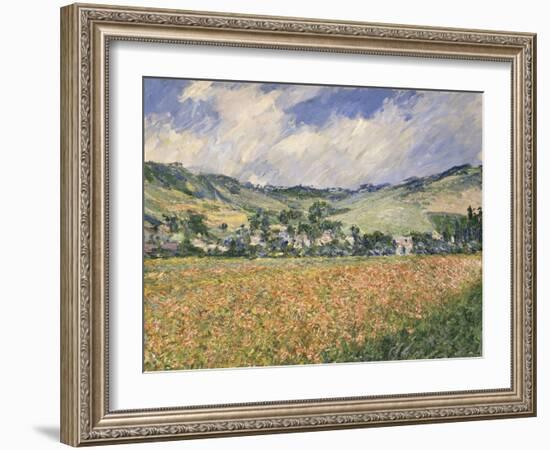 Le champ des coquelicots (environs de Giverny).-Claude Monet-Framed Giclee Print