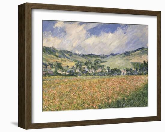 Le champ des coquelicots (environs de Giverny).-Claude Monet-Framed Giclee Print