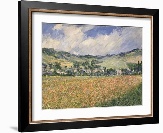 Le champ des coquelicots (environs de Giverny).-Claude Monet-Framed Giclee Print