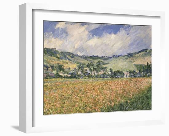 Le champ des coquelicots (environs de Giverny).-Claude Monet-Framed Giclee Print