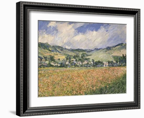 Le champ des coquelicots (environs de Giverny).-Claude Monet-Framed Giclee Print