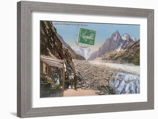 Le Chapeau and the Mer de Glace in the Alps. Postcard Sent in 1913-French Photographer-Framed Giclee Print