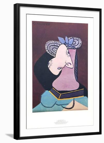 Le Chapeau de Paille au Feuilage Bleu-Pablo Picasso-Framed Collectable Print