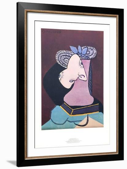 Le Chapeau de Paille au Feuilage Bleu-Pablo Picasso-Framed Collectable Print