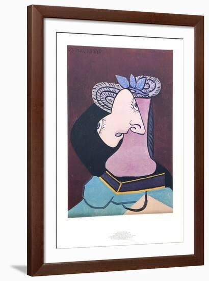 Le Chapeau de Paille au Feuilage Bleu-Pablo Picasso-Framed Collectable Print