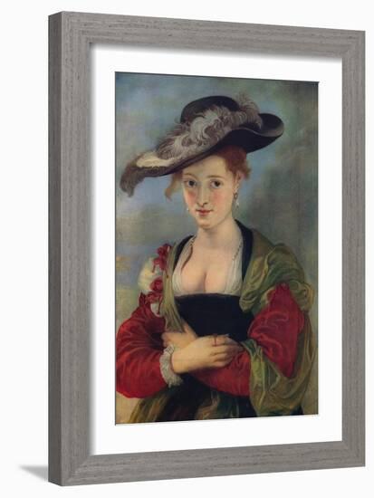 'Le Chapeau De Paille', c1622-1625, (c1915)-Peter Paul Rubens-Framed Giclee Print