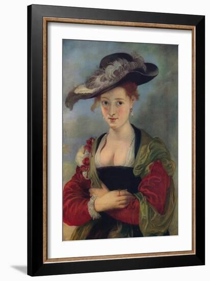 'Le Chapeau De Paille', c1622-1625, (c1915)-Peter Paul Rubens-Framed Giclee Print