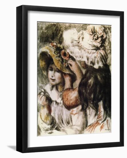 Le Chapeau Épinglé (Pinning the Ha), 1898-Pierre-Auguste Renoir-Framed Giclee Print