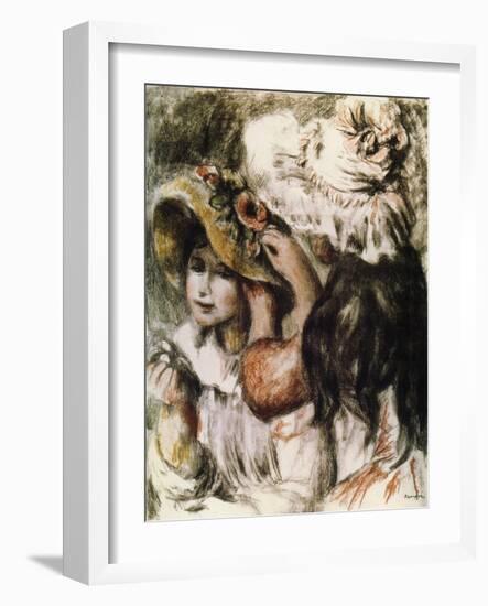 Le Chapeau Épinglé (Pinning the Ha), 1898-Pierre-Auguste Renoir-Framed Giclee Print