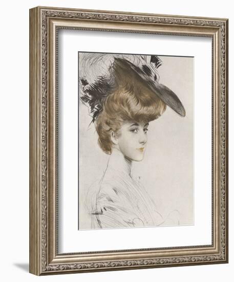 Le Chapeau Noir-Paul Cesar Helleu-Framed Premium Giclee Print