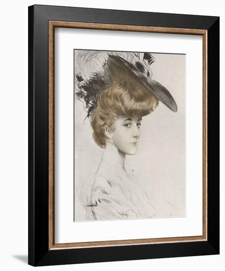Le Chapeau Noir-Paul Cesar Helleu-Framed Premium Giclee Print
