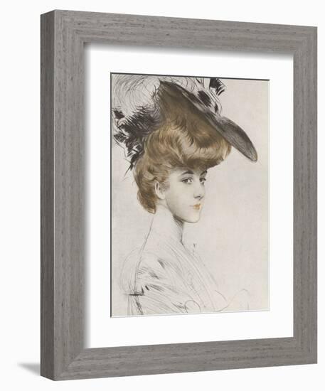 Le Chapeau Noir-Paul Cesar Helleu-Framed Premium Giclee Print