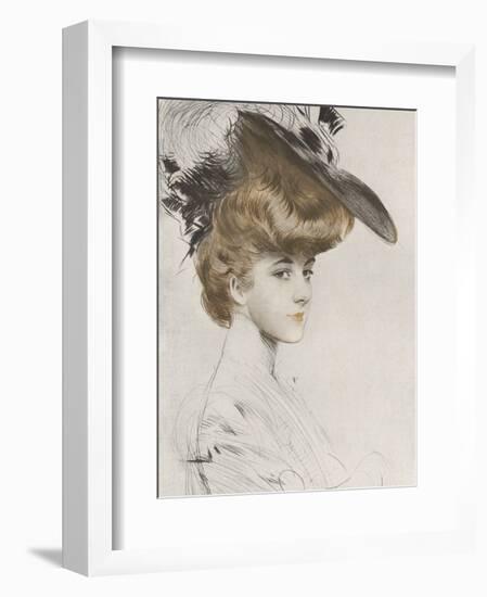 Le Chapeau Noir-Paul Cesar Helleu-Framed Premium Giclee Print