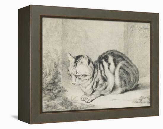 Le chat couché-null-Framed Premier Image Canvas