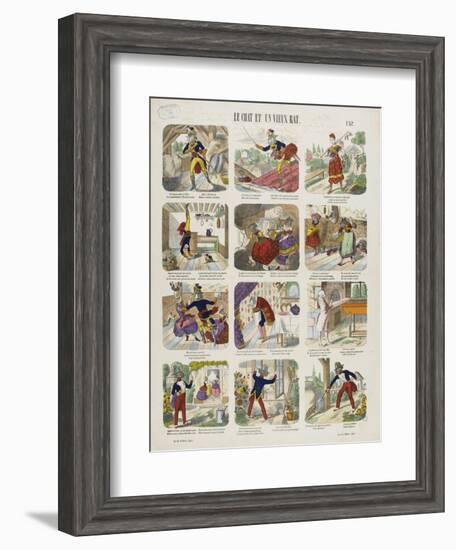 Le chat et le vieux rat-null-Framed Giclee Print