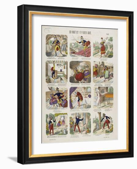 Le chat et le vieux rat-null-Framed Giclee Print