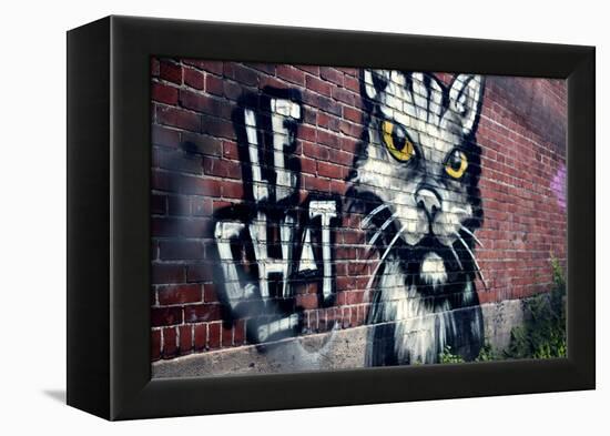 Le Chat Graffiti Montreal Canada-null-Framed Stretched Canvas