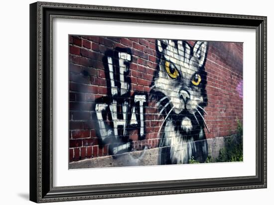 Le Chat Graffiti Montreal Canada-null-Framed Photo