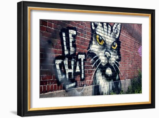 Le Chat Graffiti Montreal Canada-null-Framed Photo