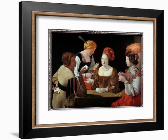 Le Cheeur À L'ace De Carreau Painting by Georges De La Tour (1593-1652) 17Th Century Sun. 1X1,46 M-Georges De La Tour-Framed Giclee Print