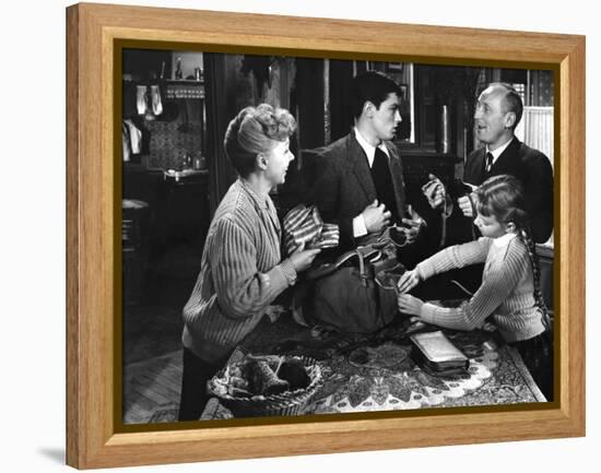 Le chemin des ecoliers by Michel Boisrond with Paulette Dubost, Alain Delon and Andre Bourvil, 1959-null-Framed Stretched Canvas