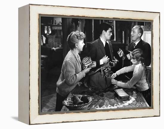 Le chemin des ecoliers by Michel Boisrond with Paulette Dubost, Alain Delon and Andre Bourvil, 1959-null-Framed Stretched Canvas