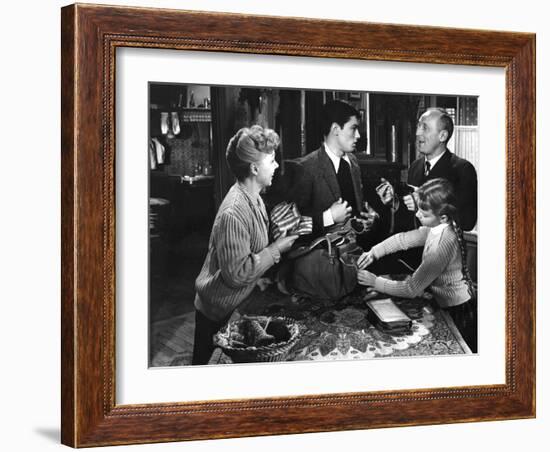 Le chemin des ecoliers by Michel Boisrond with Paulette Dubost, Alain Delon and Andre Bourvil, 1959-null-Framed Photo