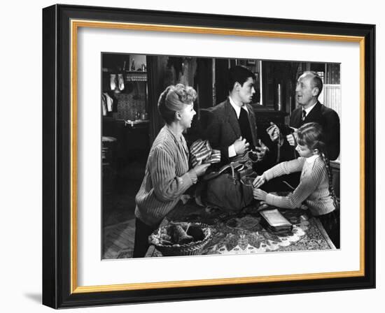 Le chemin des ecoliers by Michel Boisrond with Paulette Dubost, Alain Delon and Andre Bourvil, 1959-null-Framed Photo