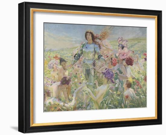 Le chevalier aux fleurs (tiré de Wagner, Parsifal)-Georges Antoine Rochegrosse-Framed Giclee Print