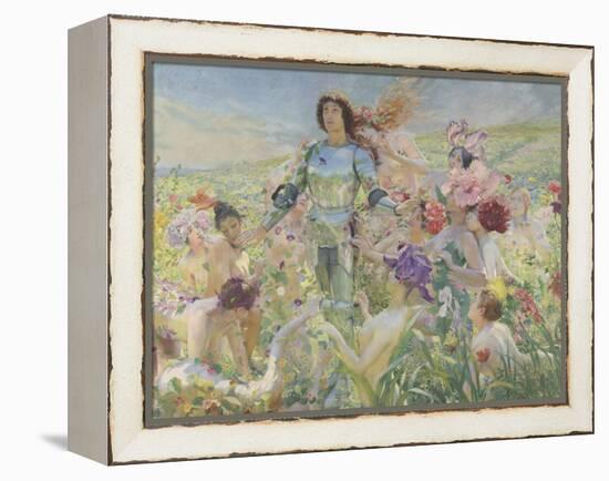 Le chevalier aux fleurs (tiré de Wagner, Parsifal)-Georges Antoine Rochegrosse-Framed Premier Image Canvas