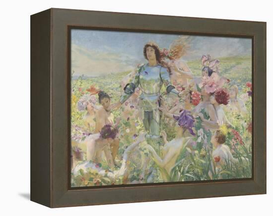 Le chevalier aux fleurs (tiré de Wagner, Parsifal)-Georges Antoine Rochegrosse-Framed Premier Image Canvas