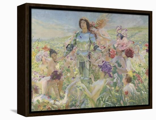 Le chevalier aux fleurs (tiré de Wagner, Parsifal)-Georges Antoine Rochegrosse-Framed Premier Image Canvas