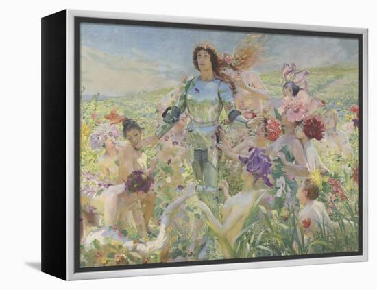 Le chevalier aux fleurs (tiré de Wagner, Parsifal)-Georges Antoine Rochegrosse-Framed Premier Image Canvas