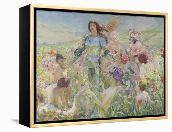 Le chevalier aux fleurs (tiré de Wagner, Parsifal)-Georges Antoine Rochegrosse-Framed Premier Image Canvas