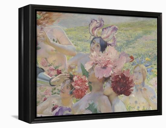 Le chevalier aux fleurs (tiré de Wagner, Parsifal)-Georges Antoine Rochegrosse-Framed Premier Image Canvas